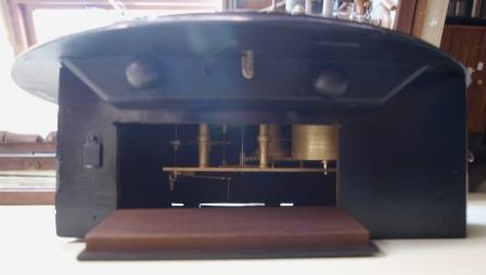 Ebonised Dial Clock, view in through left side door