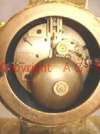 Back plate of movement of gilt mantel clock