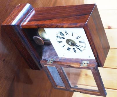 Seth Thomas mantel clock, front, left & top