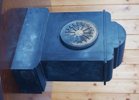 Slate clock with Visible Escapement, back & left